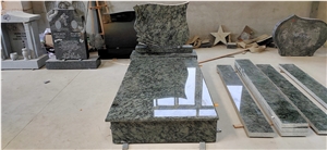 Olive Green Granite Bevel Tombstone Design