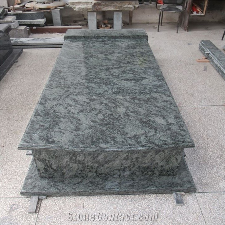 Olive Green Granite Heart Shape Monument Graves