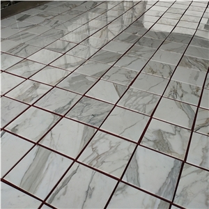 Polished Calacatta White Marble Floor Tiles