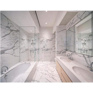 Polished Orient White Marble Bathroom Tiles