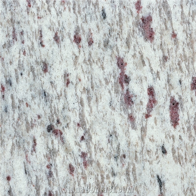 Polished White Rose Granite Slabs Opus Pattern