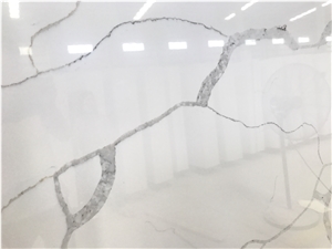 Prefab White Quartz for Kitchen Countertop