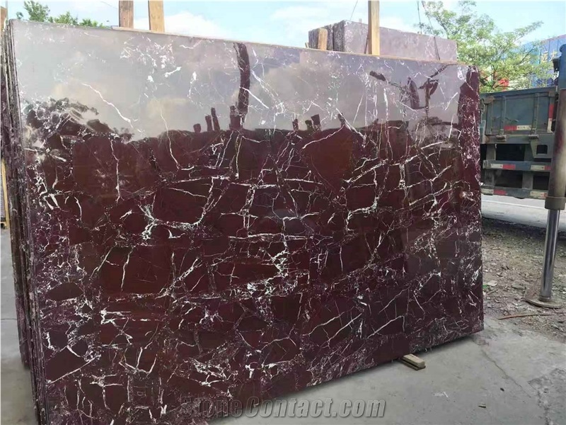 Rosso Lepanto Marble Marble Slab Tile for Bathroom