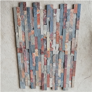 Rusty Slate Cultured Stone Split Face Exposed Wall