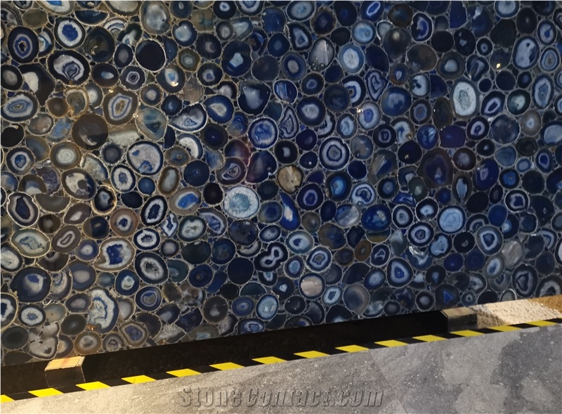 Semiprecious Stone Blue Agate Slabs