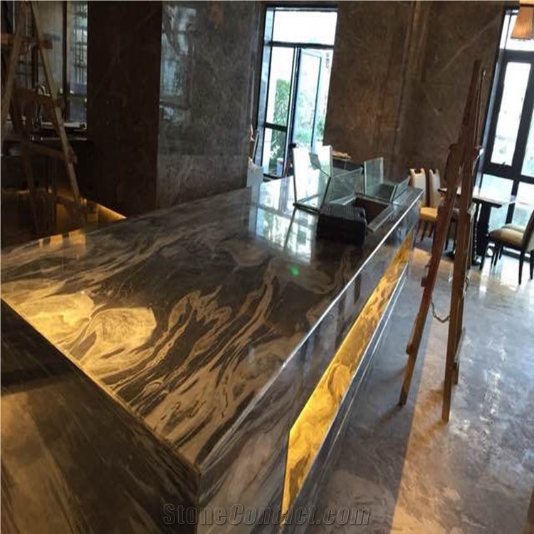 Special Cloud Grey Marble Kitchen Countertop