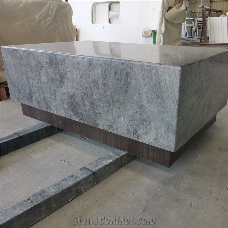 Square Marble Stone Inlay Table Top Desk