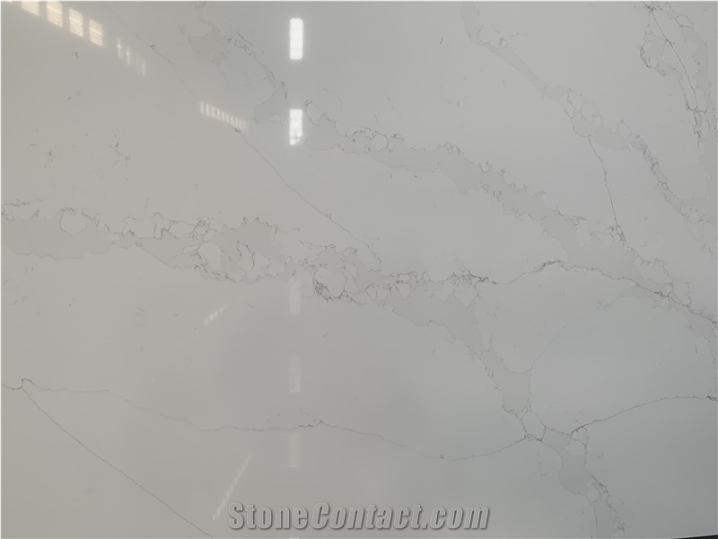 Technistone White Quartz Stone Tiles for Surface