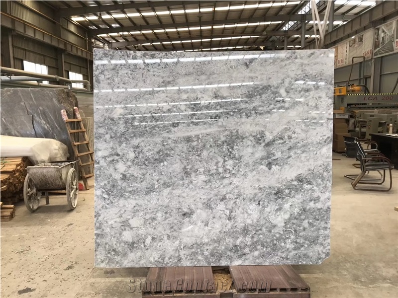 Water Cloudy Grey Marble White Wave Tiles & Slabs