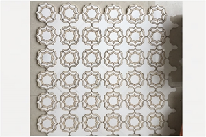 White Marble Stone Mosaic Tiles for Interior Deco