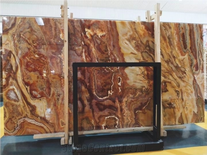 Yellow Pakistan Tiger Onyx Slabs for Wall Covering