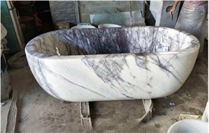 Custom Carved Natural White Marble Stone Bathtub