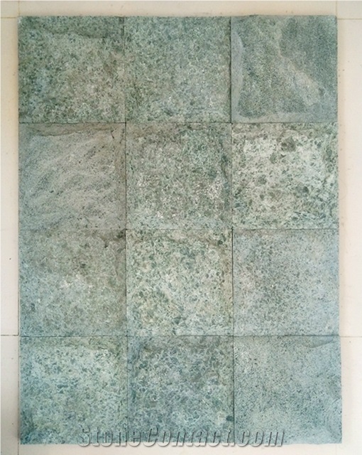 Sukabumi Green Stone Natural Hijau Bruta Split Wall Tiles