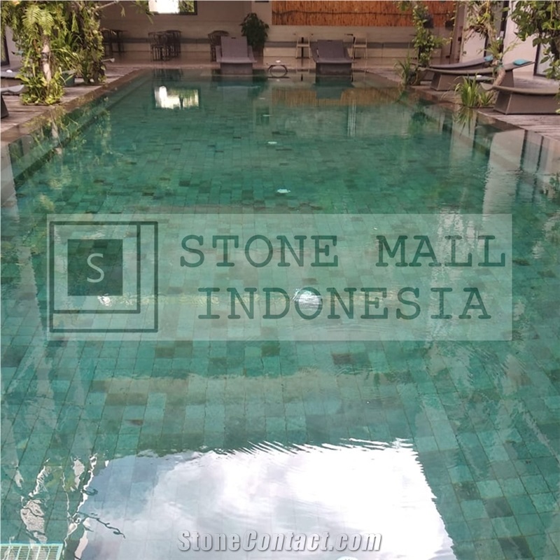 Sukabumi Green Stone Swimming Pool Tiles