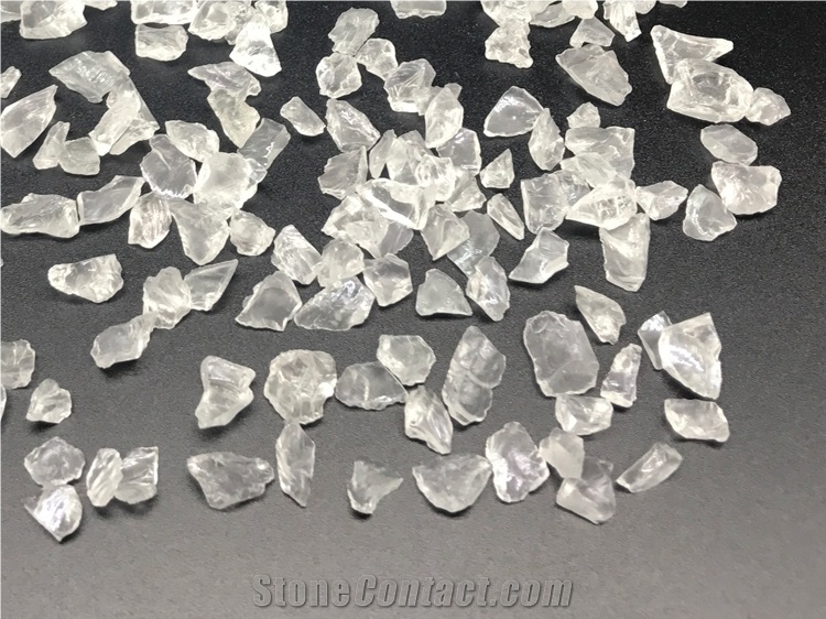 Glass Sand and Glass Lumps Crystal White Color