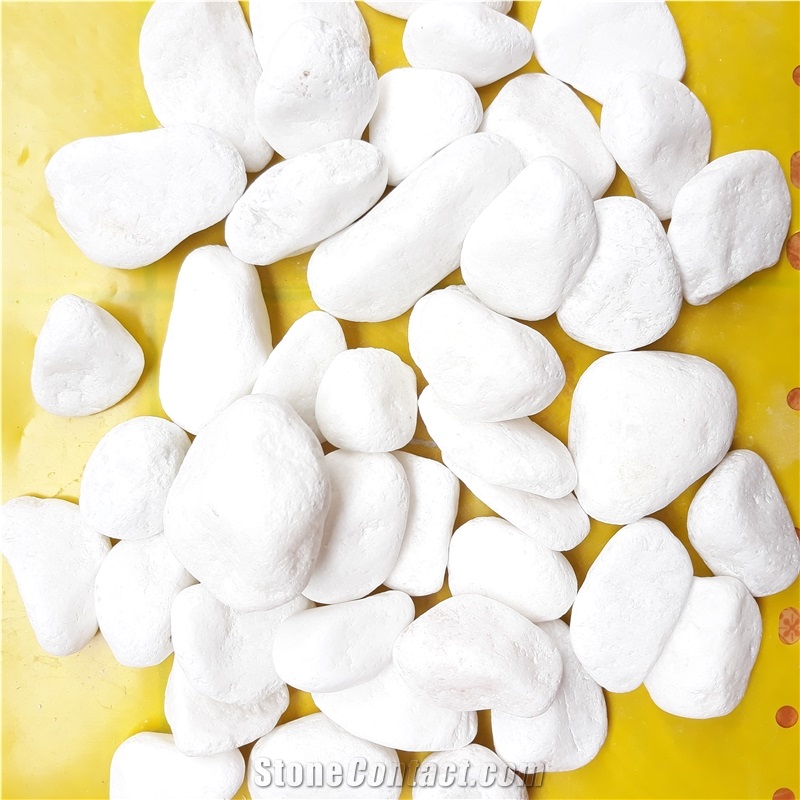 Snow White Pebbles for Landscaping