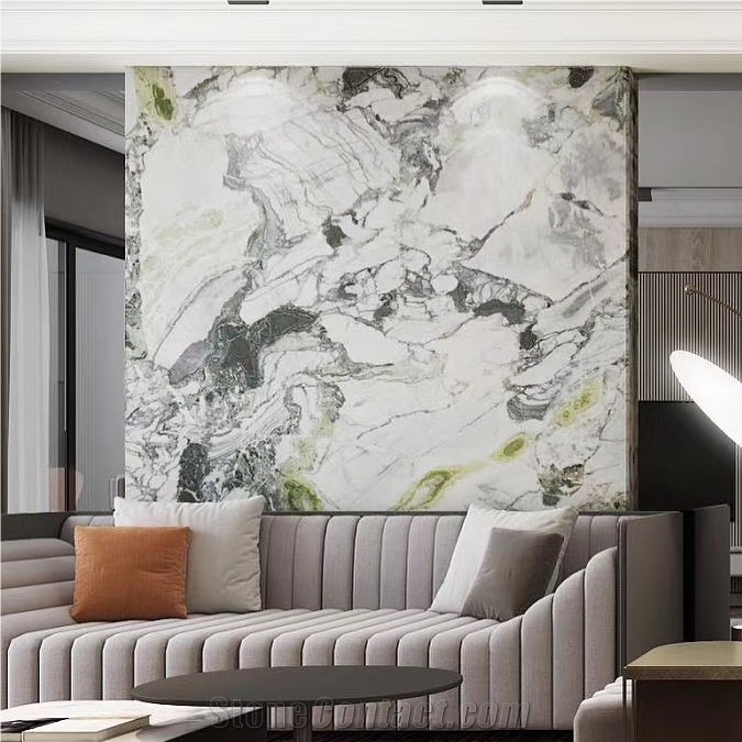 Cold Jade Marble Background Wall Design