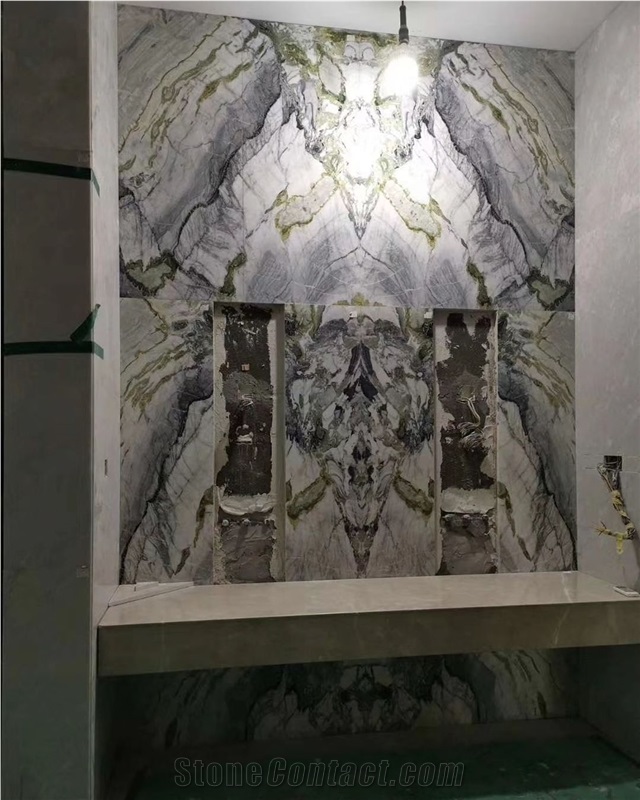 Cold Jade Marble Background Wall Design