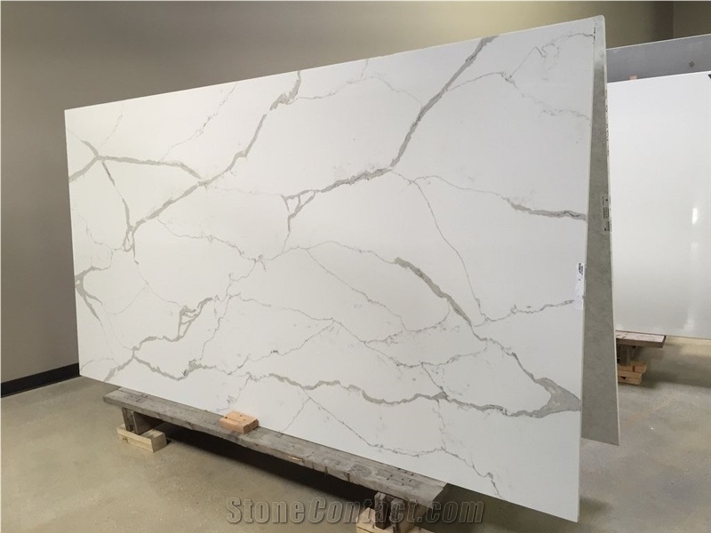 Calacatta Lincoln Quartz Stone Slab from Malaysia