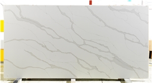 Calacatta White Polished Quartz Slabs