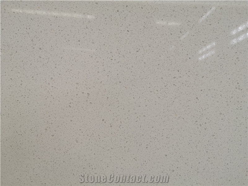 Monochrome White Quartz Kitchen Countertop