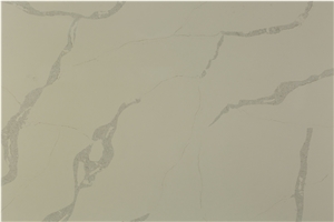 Semi White Calacatta Classique Quartz Slabs