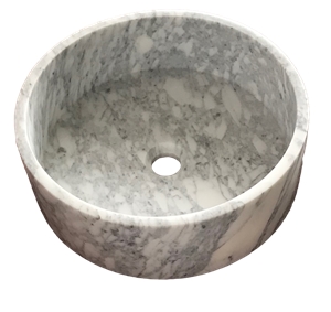 Elegant Circular Basin Bianco Carrara