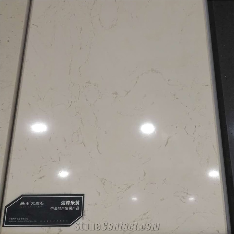 Semi White Artificial Marble Slab for Table Top