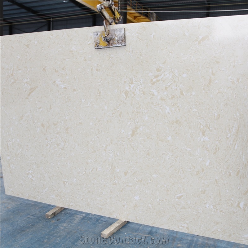 Semi White Rose Synthetic Artificial Marble for Countertop