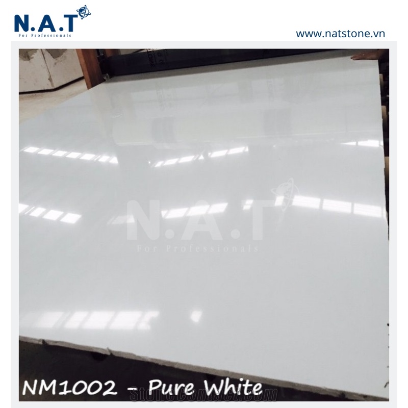 White Artificial Marble Engineered Stone Slabs