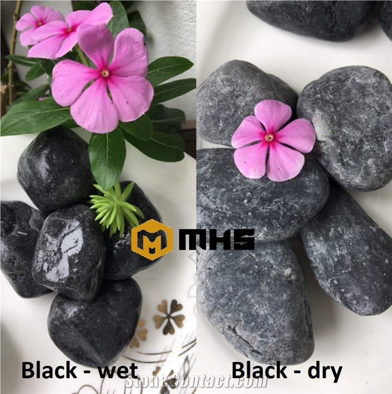 Black Tumbled Pebbles Stones for Decoration