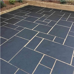 Black Limestone Floor Pattern Slabs