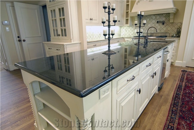 Shanxi Black Counter Top Kitchen Top Polished