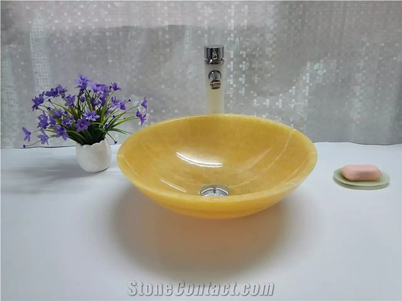 Yellow Onyx Round Sinks,Wash Basin,Sinks