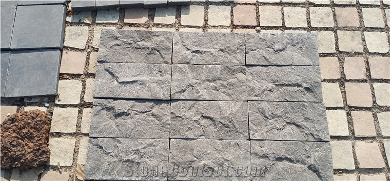 Grey Square Wall Panels Split Basalt Wall Tiles