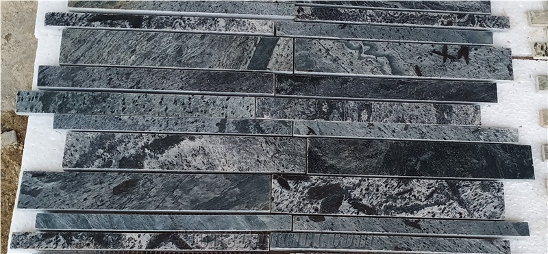 Silver Grey Slate Wall Panels Stacked Stone Veneer
