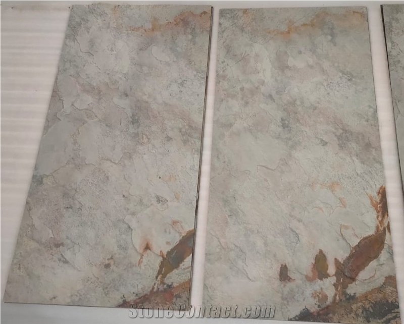 S White Slate Flexible Thin Stone Veneer Sheet