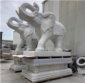 Natural White Marble 1.8m Height Animal Sculptures