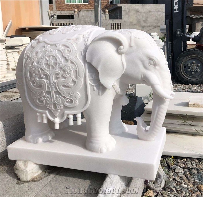 Pure White Onyx Stone Animal Sculpture 60cm Statue