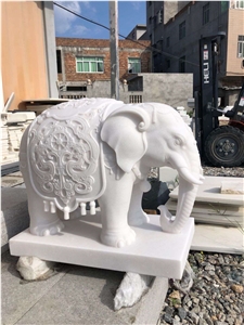 Pure White Onyx Stone Animal Sculpture 60cm Statue