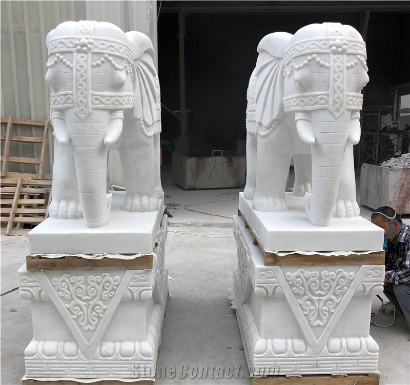 Top Quality Hotel Stone Handcarved Animal Statues