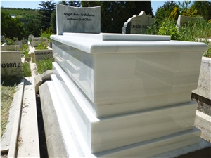 Afyon White Marble Tombstone