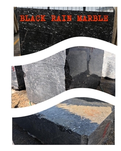 Black Rain Marble Slabs