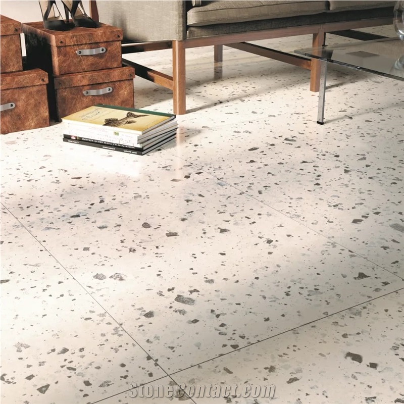Eccitare Terrazzo Porcelain White Floor Tiles