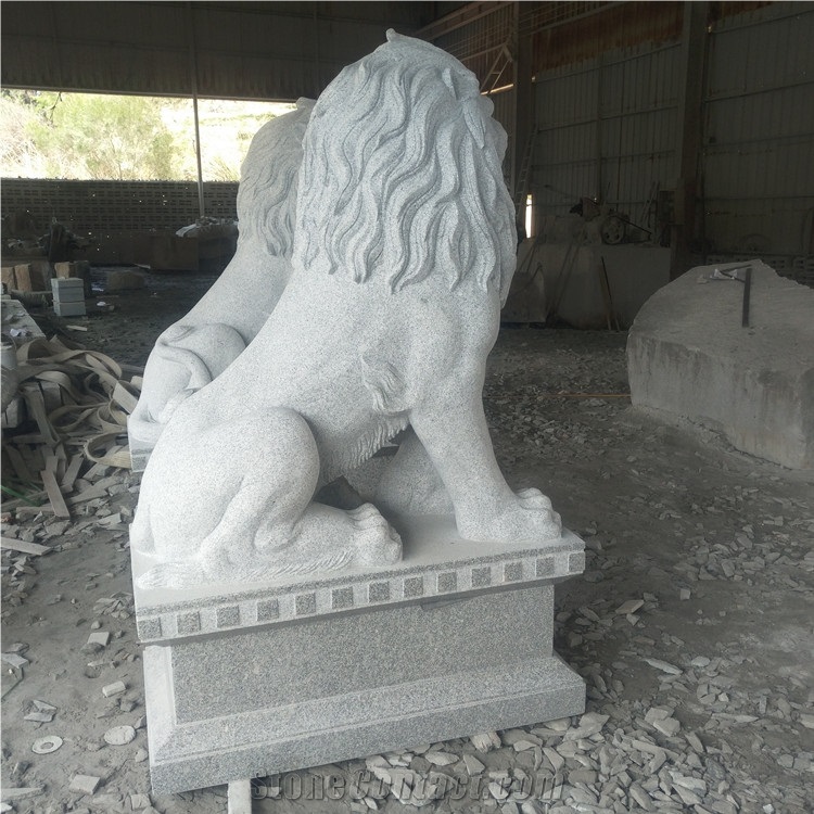 emsco guardian lion garden statue granite