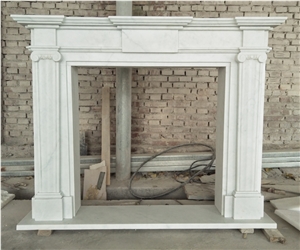 Italy Arabescato White Marble Fireplace Mantel