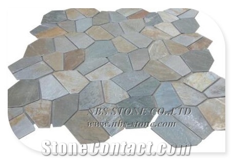 Crazy Slate Flagstone on Mesh for Outdoor Wall