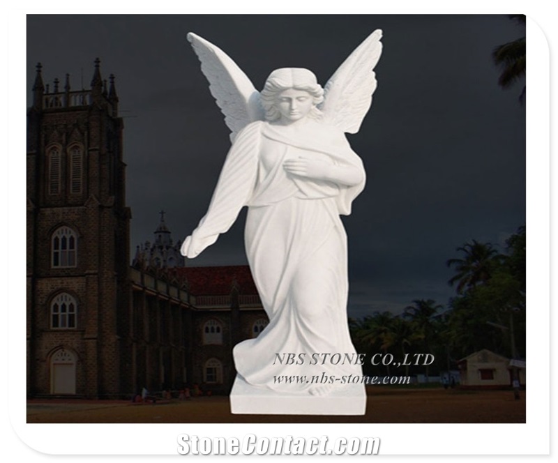 Natural White Marble Stone Garden Stone Angel