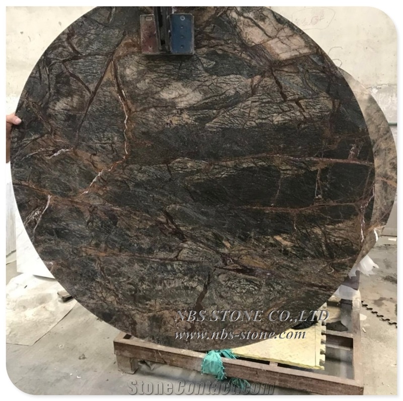 New Arrival Rainforest Brown Green Marble Table Top