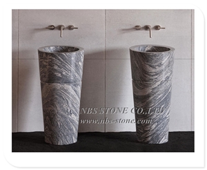 New Style Natural Stone Bathroom Pedestal Sink